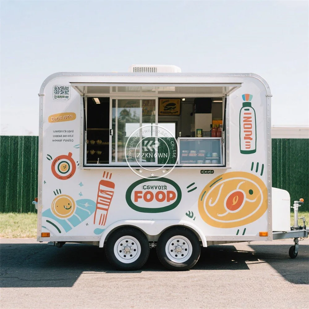 Outdoor Hotdog Coffee Bar Mobile Kitchen Restaurant Fully Equipped Street Concession Catering Food Truck For Sale