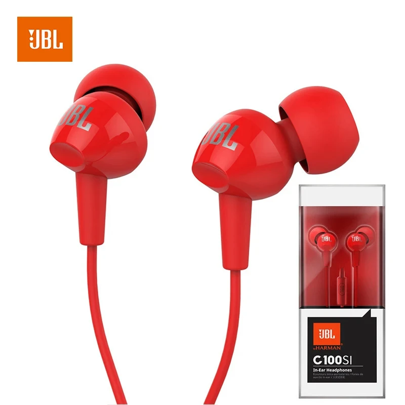 JBL C100SI سماعات رأس ستيريو سلكية داخل الأذن للفصول عبر الإنترنت، الاجتماعات، الألعاب، استخدام الكمبيوتر المحمول، مع ميكروفون للمكالمات، متجدد الهواء