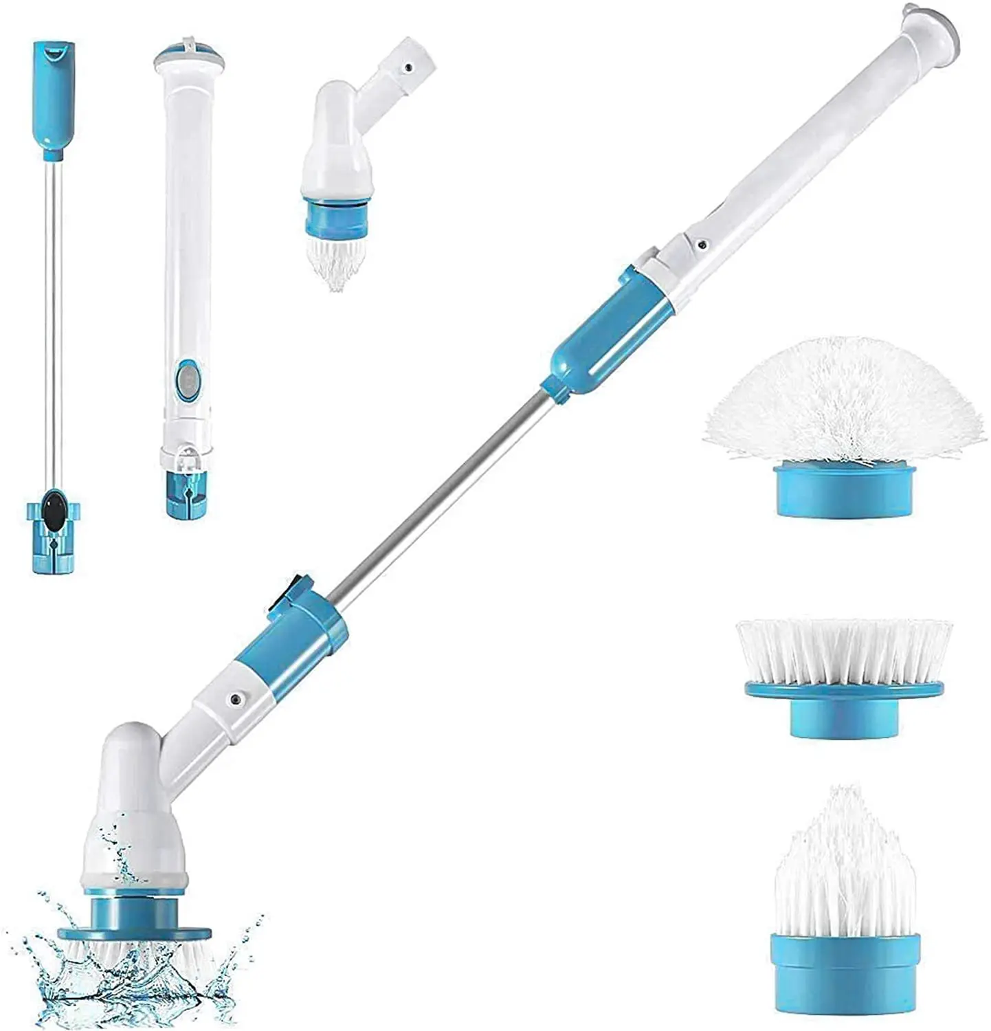 

Electric Cleaning Turbo Scrub Brush Adjustable Cleaner Rechargeable Wireless Clean Bathroom Kitchen Cleaning Tool Set No Bending