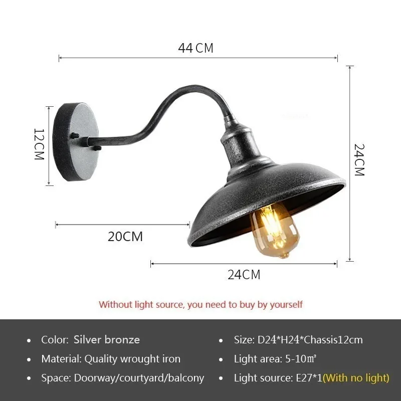 Vintage Waterdichte Wandlamp Outdoor Lamp Voor Balkon Deuropening Binnenplaats Gang Tuin Industriële E27 Sconces Verlichting Armatuur