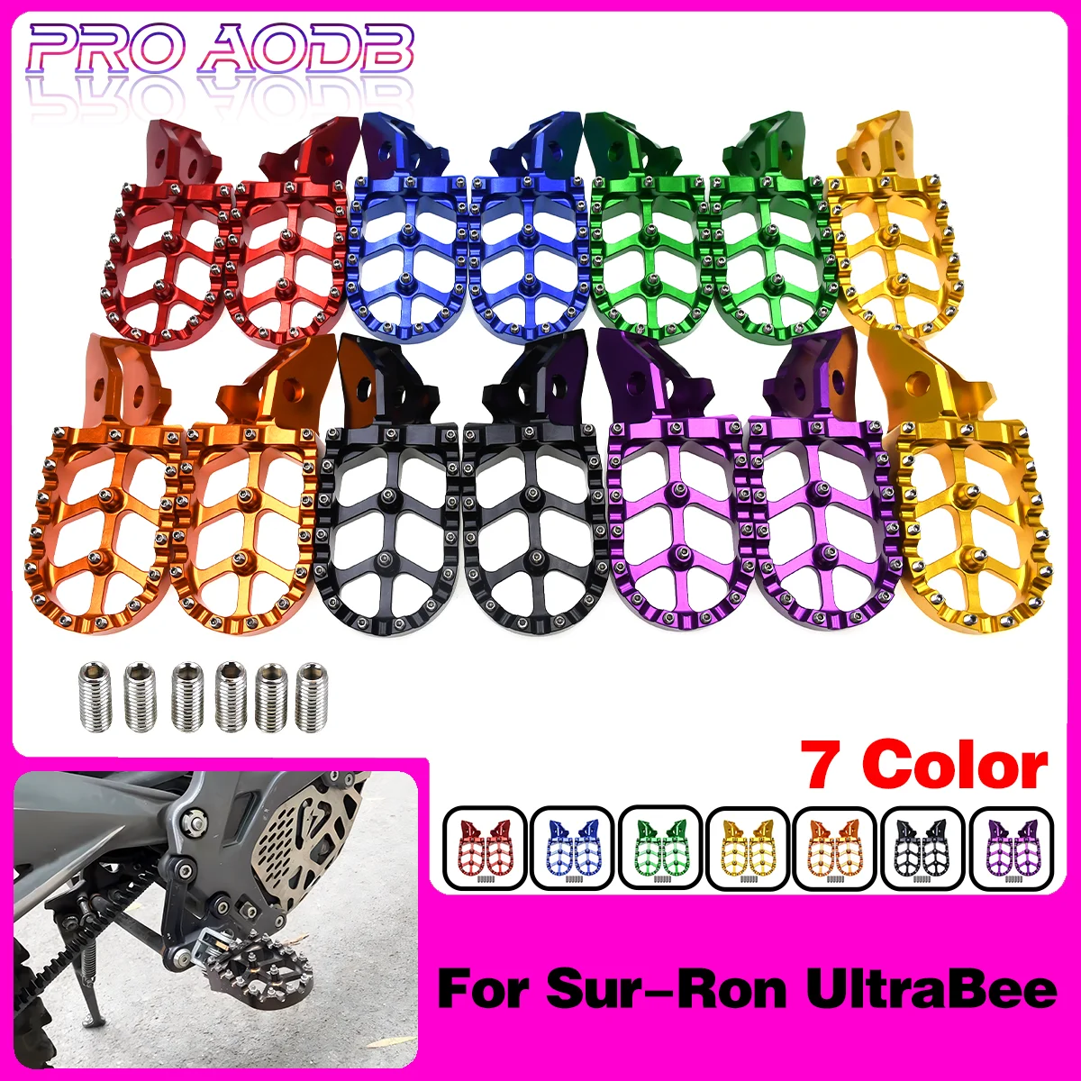 For Surron Ultra Bee Sur-Ron Foot Pegs Footpegs Rests Pedals Pegs Electric Vehicle Enduro Dirt Bike Parts Motorcycle Footrest