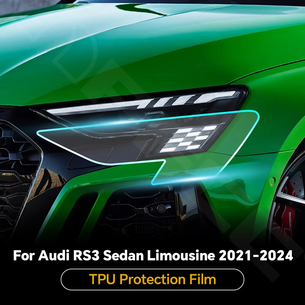 

Car Headlight Rearview Film For Audi RS3 Sedan Limousine 2021-2024 TPU Protection Clear Bra Pre-cut PPF Anti-Scratch Resistant