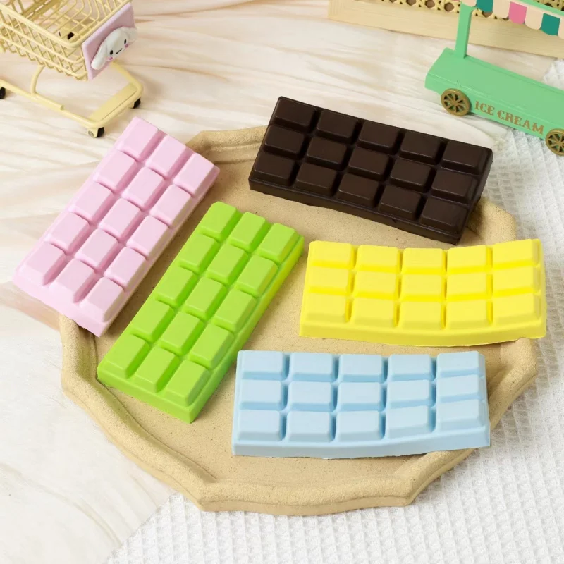 Juguete Antiestrés de Chocolate Simulado, PU Suave y de Rebote Lento, Juguete para Aliviar el Estrés de Oficina, Regalo para Relajación de Manos, Adorno de Escritorio