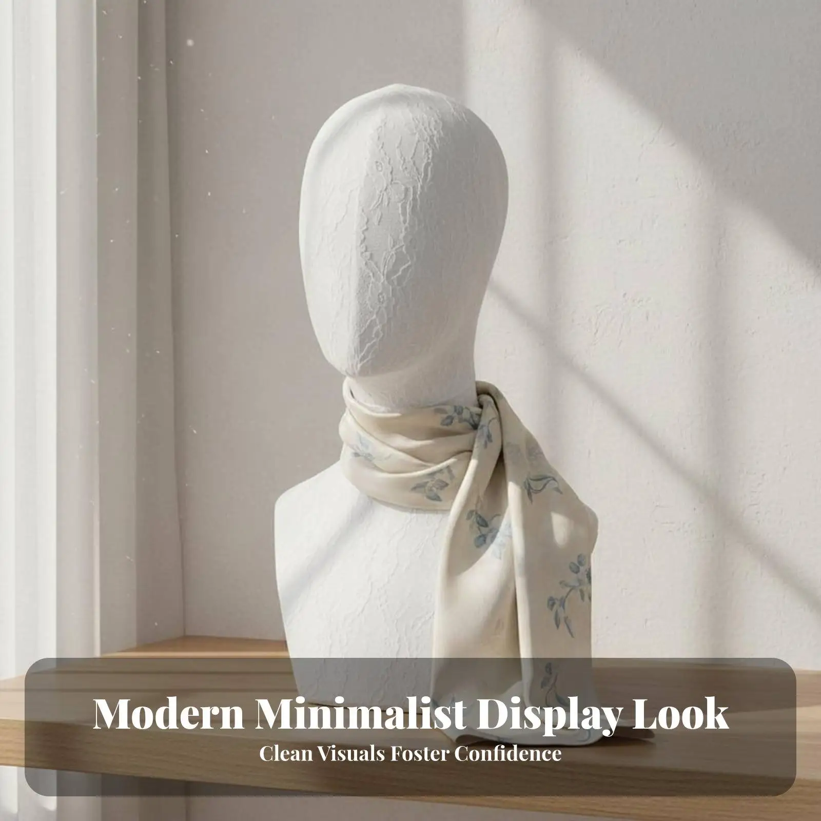 Premium Linen Head Display Bust with Stable Base for Hat Wig Jewelry Photography Presentation