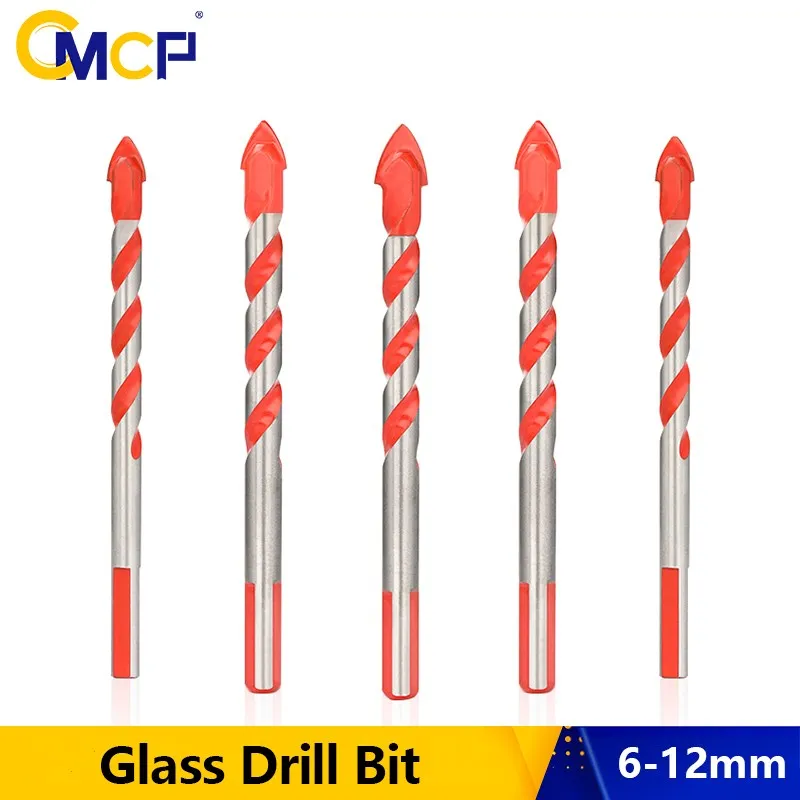 

CMCP Glass Drill Bit 1pc Carbide Triangle Twist Bit for Concrete Glass Ceramics Tile Marble Drilling Tools 6mm 8mm 10mm 12mm