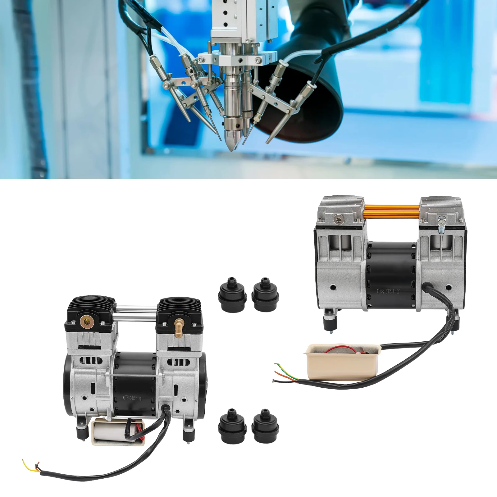 Luftkompressor-Pumpenkopf 980W/1500W Reinkupfermotor 220V 140L/Min Pumpenkopf mit Schalldämpfern für Industrie- und Heimgebrauch – Detail 3