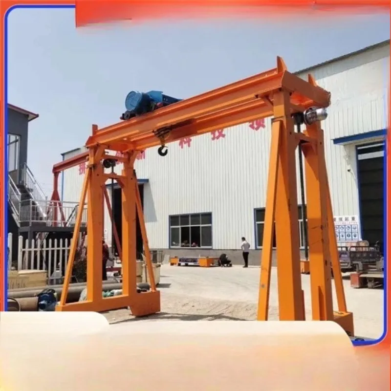Gantry crane 5 tons 10 tons electric mobile gantry wireless remote control 8 tons, running double beam gantry