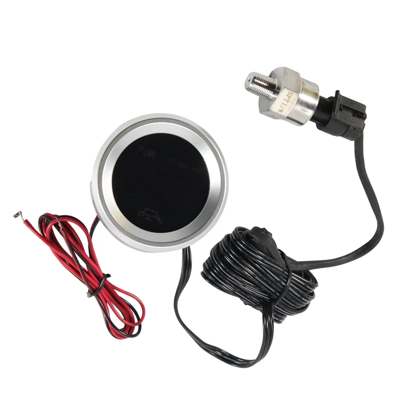 52mm Oil Pressure Gauge with Warning Alarm 1/8 NPT Sensor Oil Meter New Arrivals in Stock