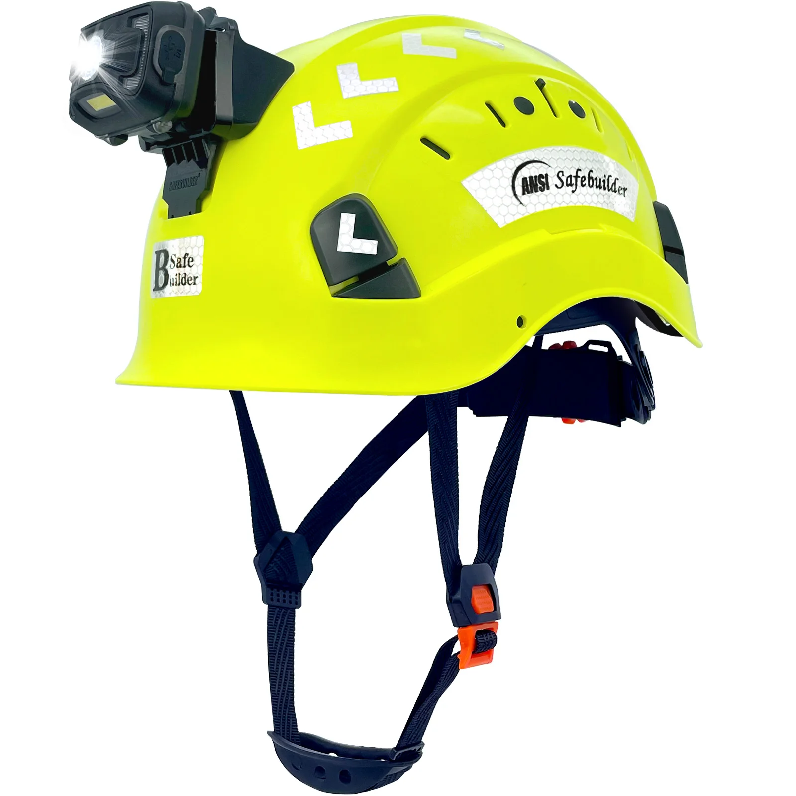 

Safety Hard Hats with Headlight Lightweight Breathable Vented Safety Helmet with Headlamp for Construction Industrial Outdoor