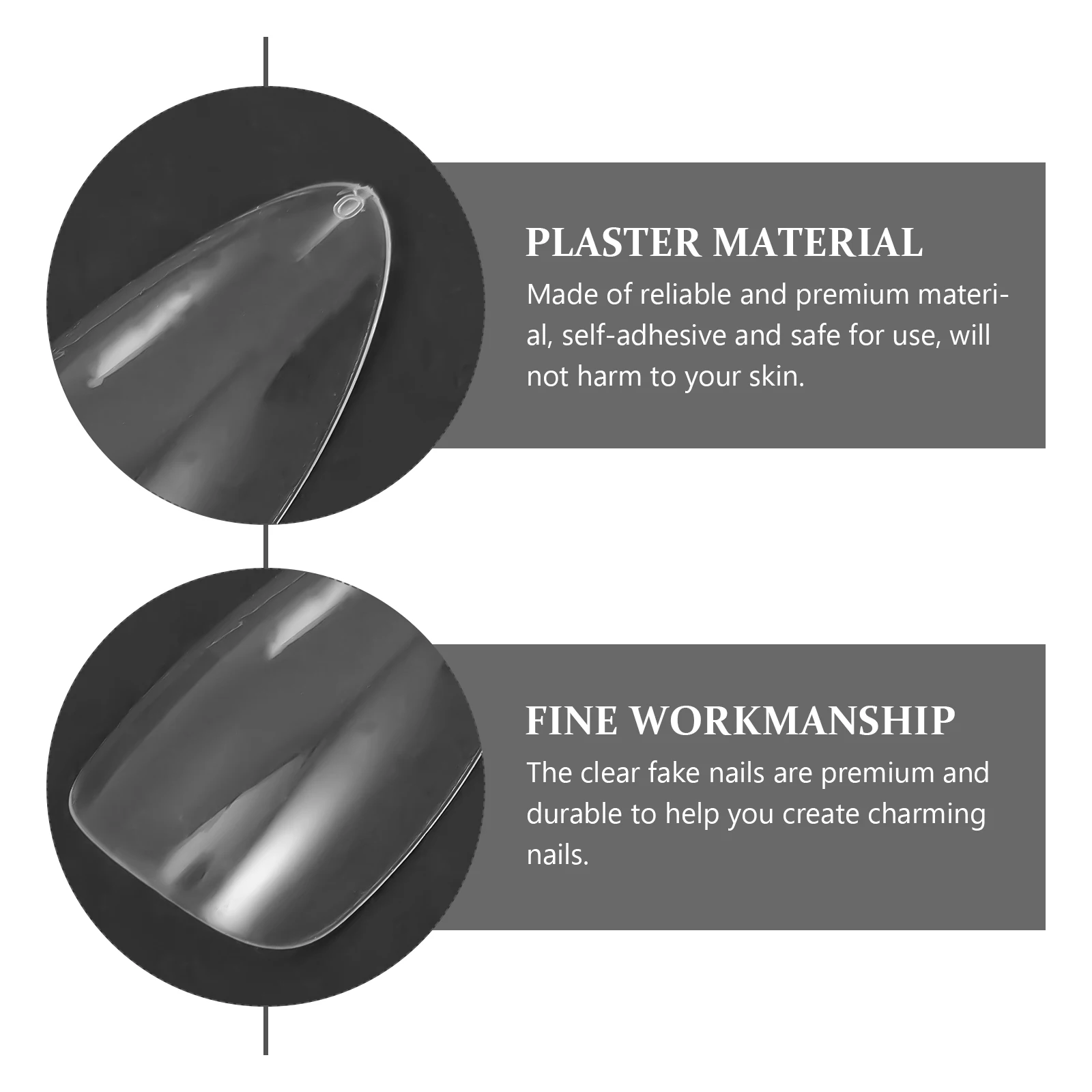 

500Pcs False Nail Tips Smooth Self-Stick Clear Nails for Dip Powder Manicure Natural Finish Press on Nails Nail Decoration