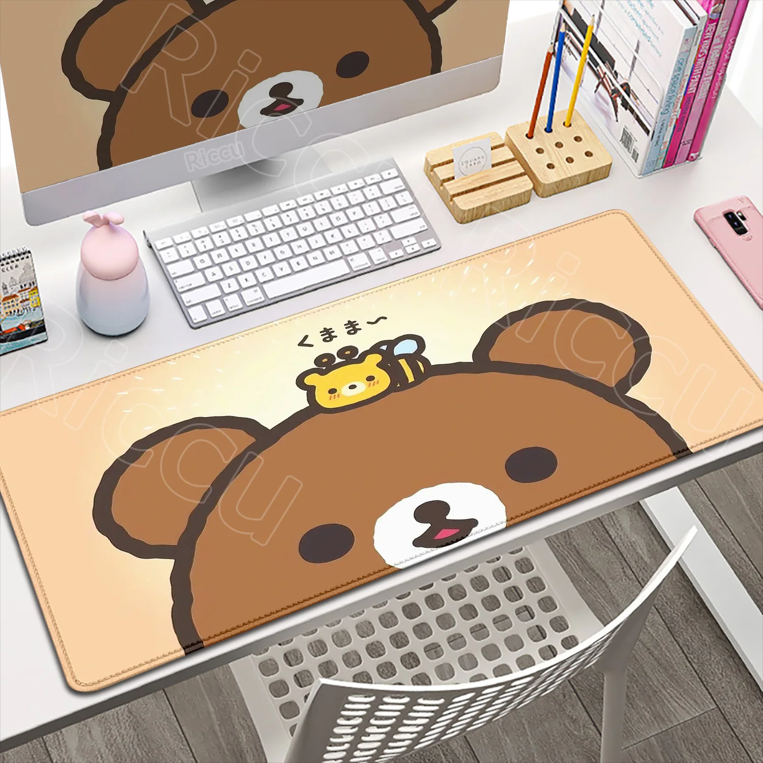 

XXL Cartoon Cute Mouse Pad Korilakkuma Rilakkuma Anime Kawaii Keyboard Rug Laptop Gaming Soft Mousepad Computer HD Print DeskMat