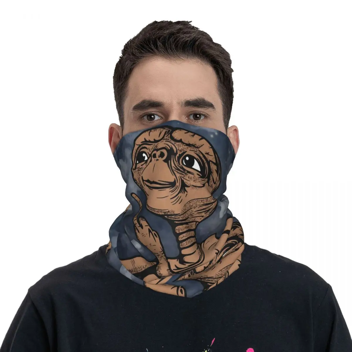 Cute Cartoon Alien Scarf Neckerchief Neck Face Mask Polyester