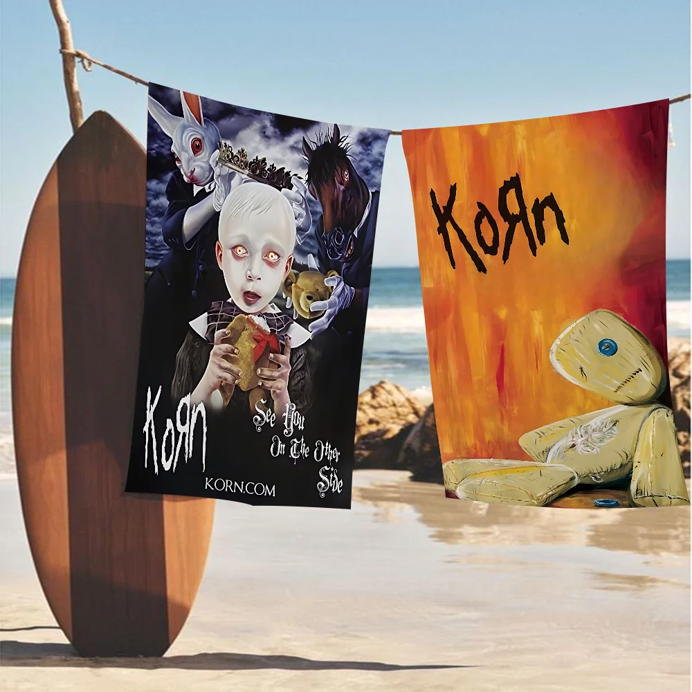 K-Korn Rock Band Music Microfiber Beach Towel Absorbent Quick dry Soft Yoga Swimming Resort Mountain Climbing Towel