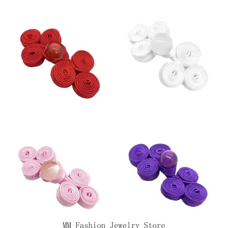 Handwoven Three Rounds Chinese Cheongsam Knot Button Closure Ribbon Fastener Costume Shirt Suit DIY Sewing Craft D0UB
