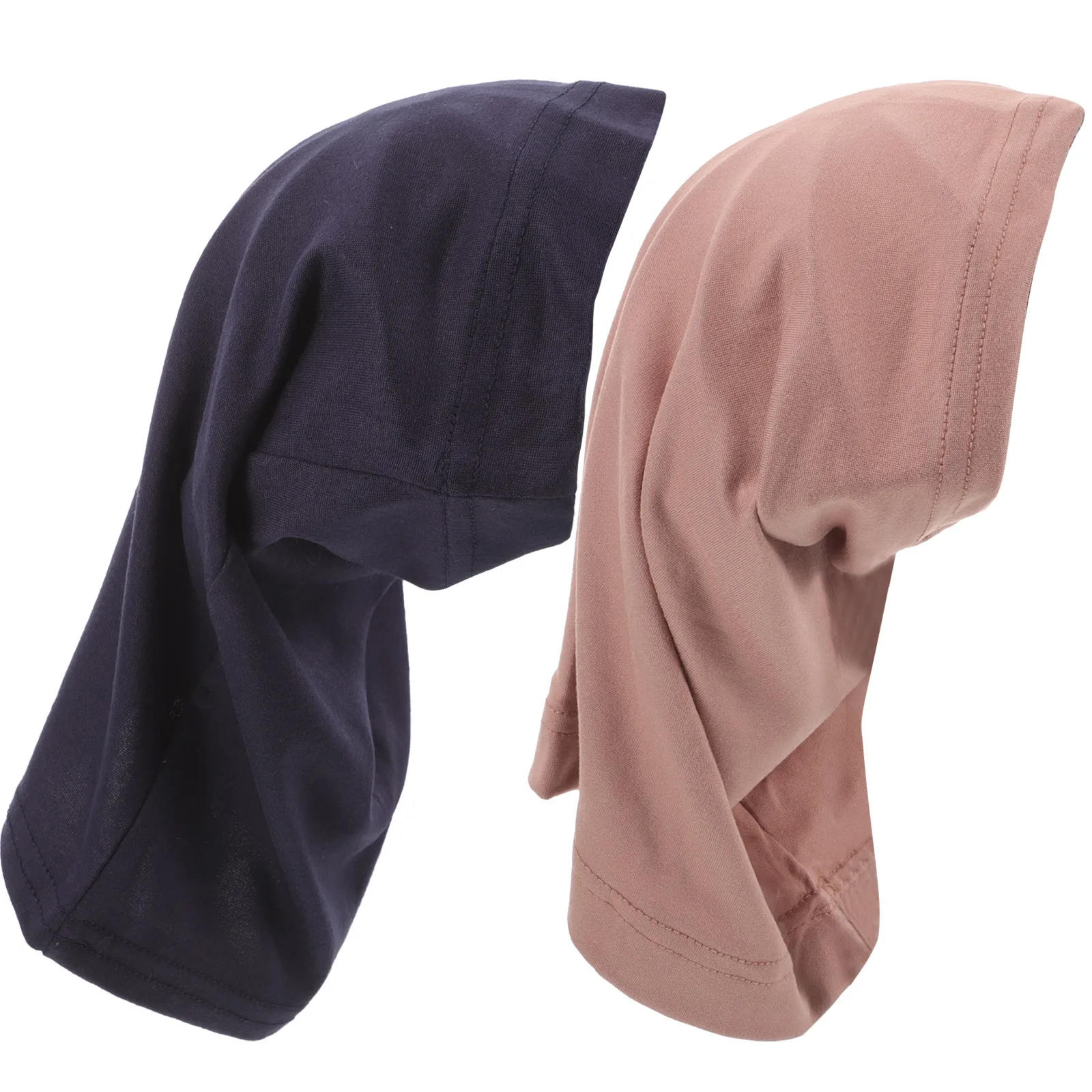 

2pcs Women Hijab Neck Covers Under Scarf Hat High Elasticity Gray Coffee Blue Cotton Spring Summer Autumn Winter