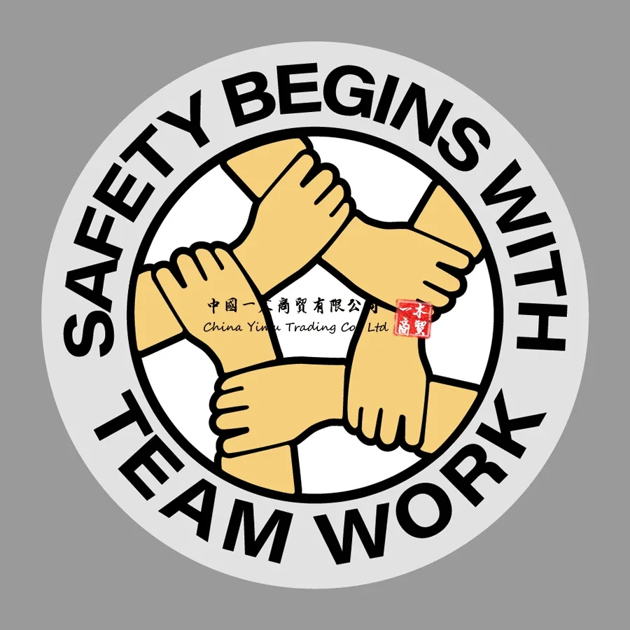 Safety Begins With team Work Hard Hat Decal Hardhat Sticker Helmet Label H171