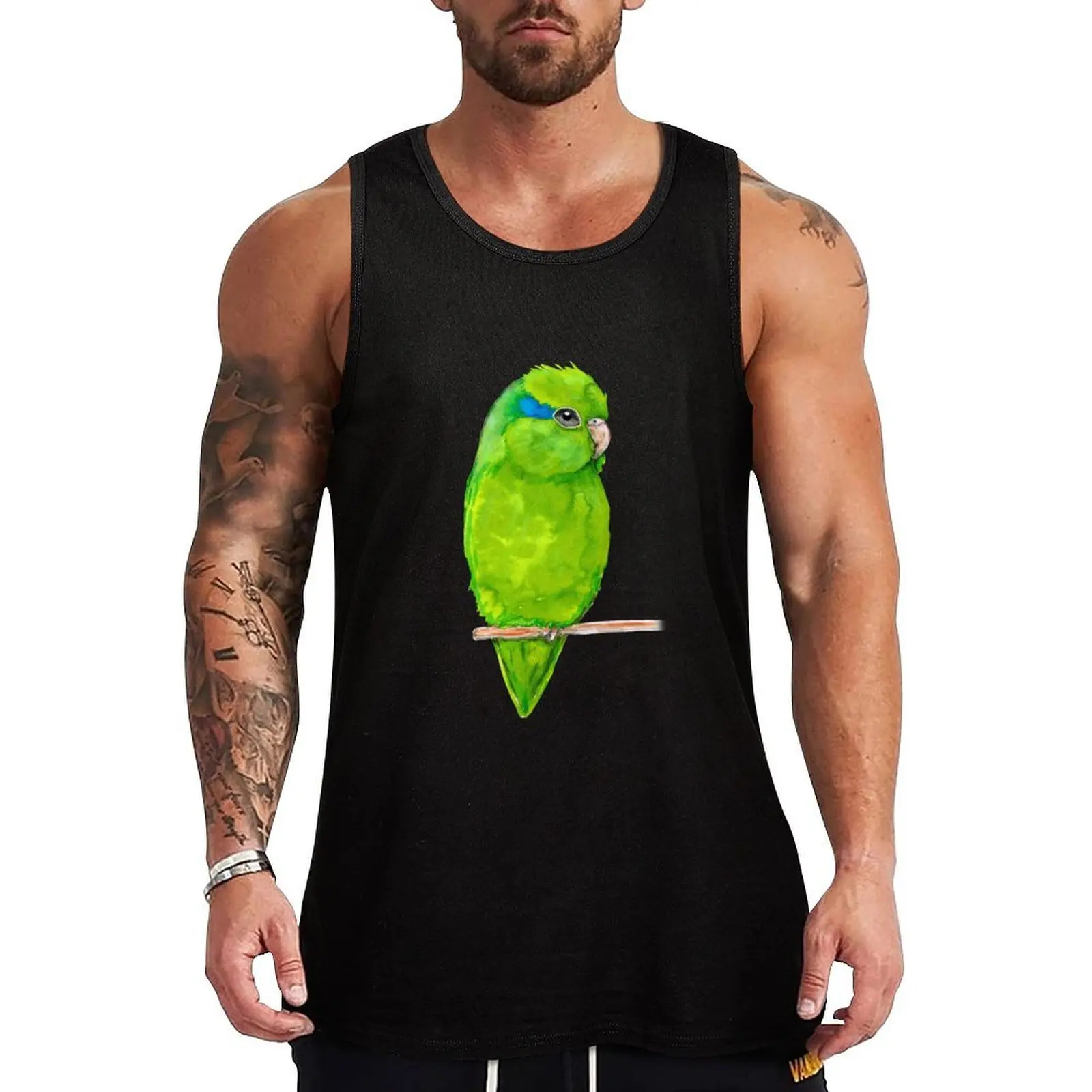 

Green parrotlet Tank Top Soft Basic Tank Top Breathable Sleeveless Daily Shirt