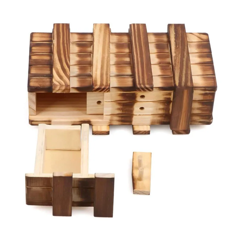 Secret Box Brain Teaser Wooden Puzzle Boxes with Hidden Compartments Magic Drawers Birthday Gift for Adults and Teens