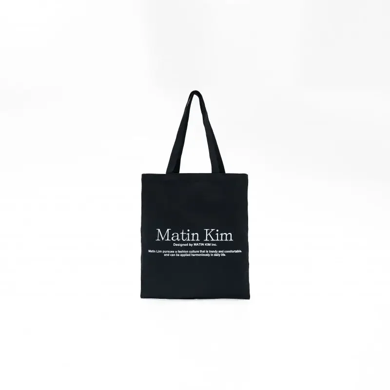 Matin Kim Pastel Color Canvas Tote Purse Letter Logo Versatile Shoulder Bag