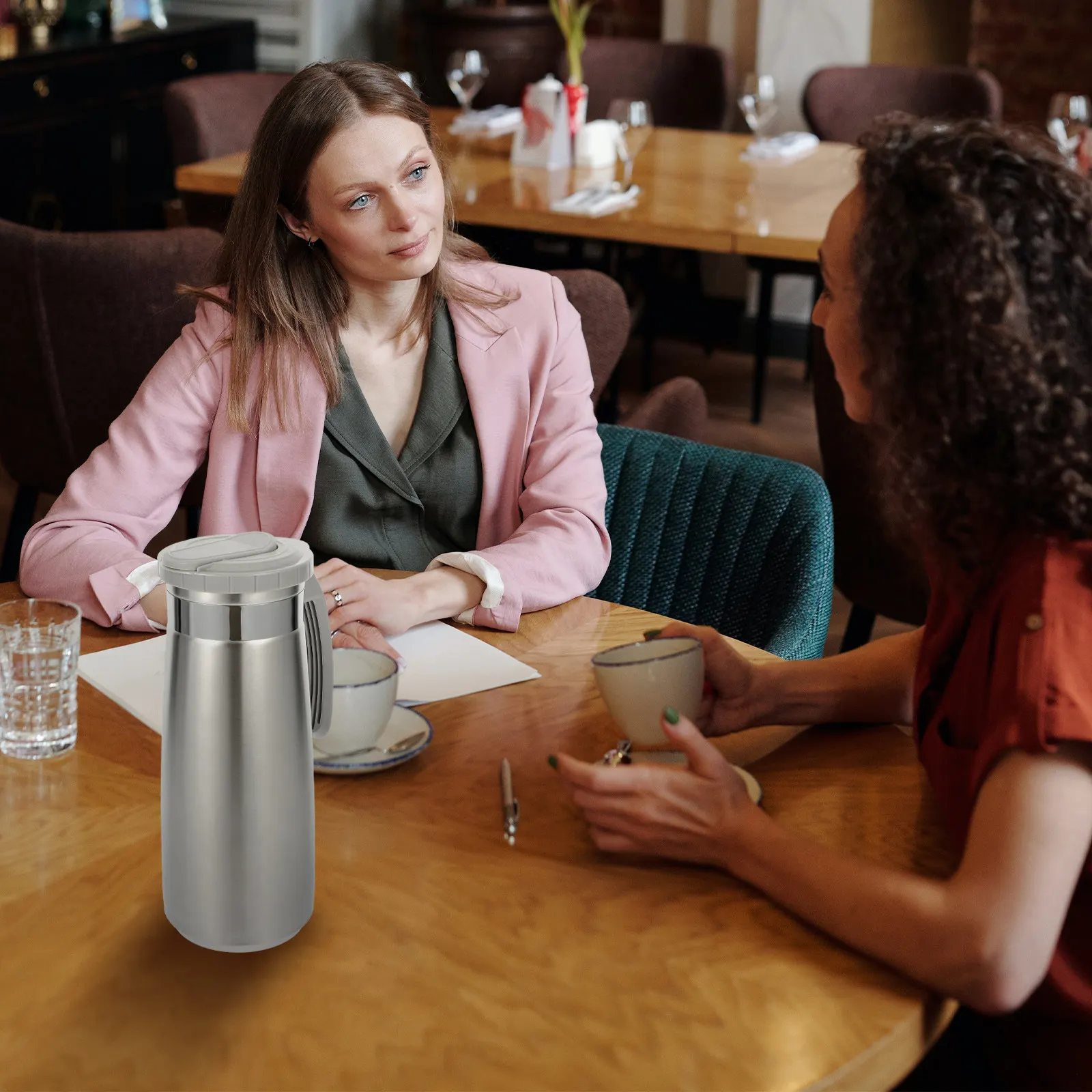 

Кувшин из нержавеющей стали для холодной воды с герметичной крышкой, большой емкости, портативный, для чая, сока, напитков, в минималистичном корейском стиле