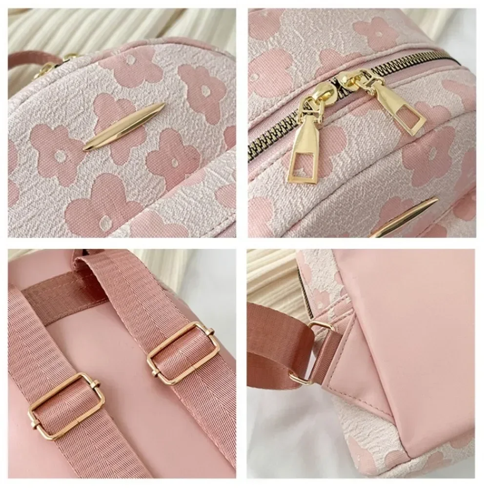 Petits sacs à dos College de fleurs pour femmes, mini sac à dos, sac d\'école étudiant en toile pour filles, sac initié portable, nouvelle mode