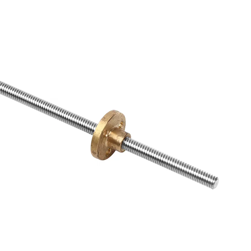 T5 Lead Screw 304 stainless steel Diameter 5mm Pitch 1mm length 100/150/200/250/300/350/400/500/550mm Lead Screw with Brass Nut