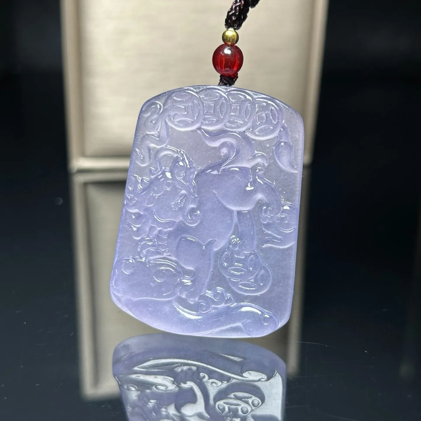 Nature ice Burmese Jade Jadeite Carved PiXiu lucky amulet Pendant&Necklaces