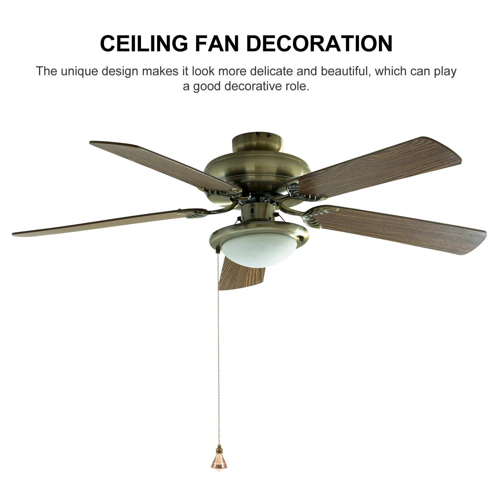 

1Pcs Adjustable Glass Pull Chain Extender Fan Light Pendant Replacement for Ceiling Fans Lamps