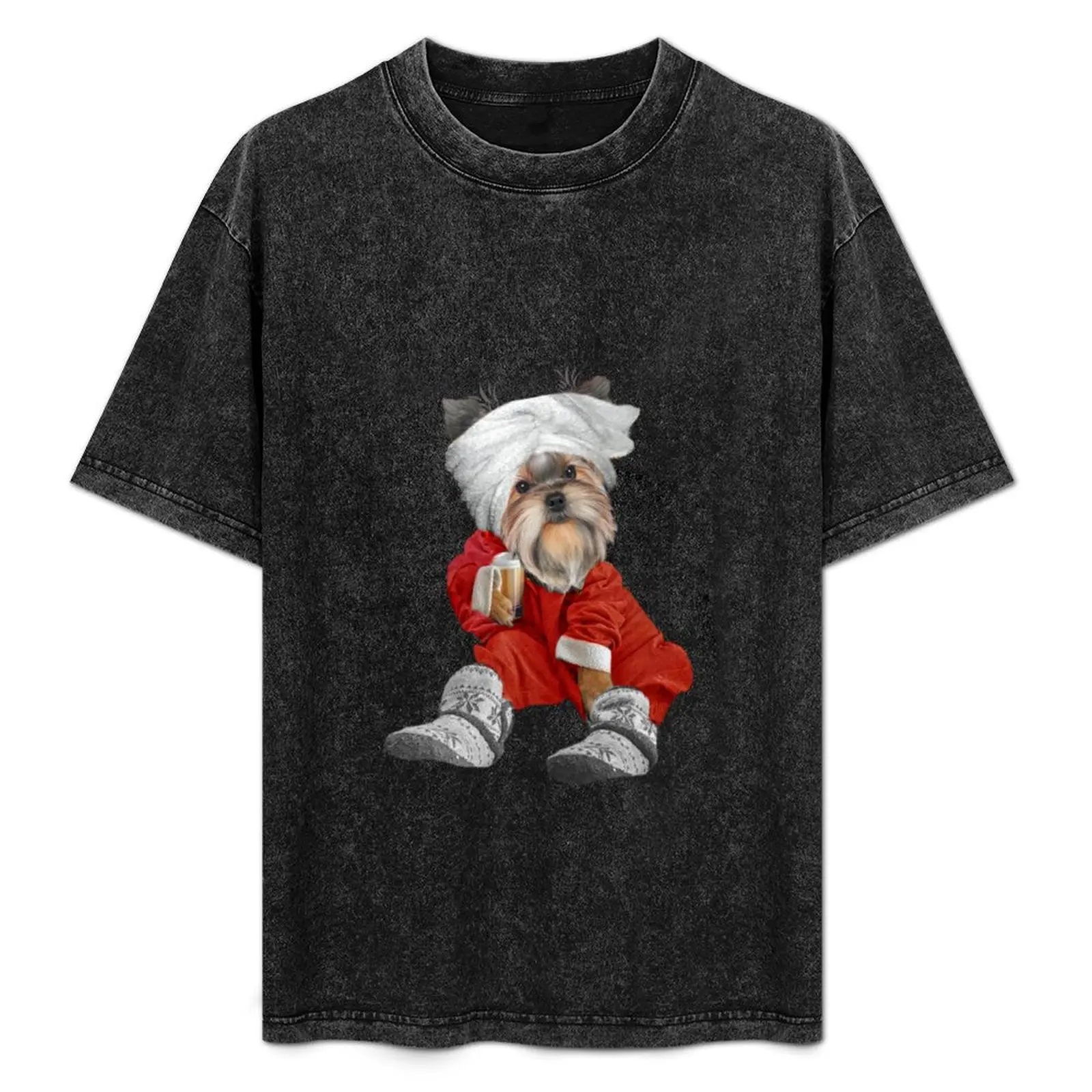 

Yorkshire Terrier Morning Coffee Casual Apparel And Gifts For Dog Lovers T-Shirt Plus Size Street Style Tee