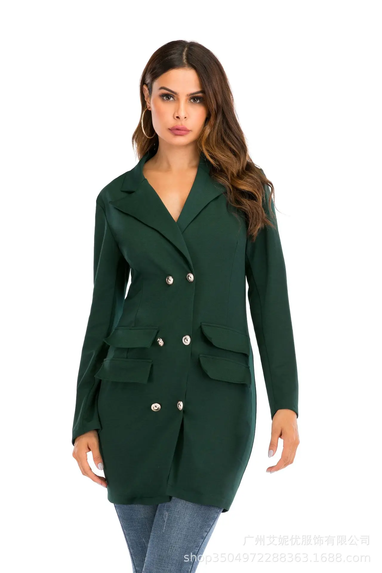 Veste blazer longue à carreaux pour femmes, robe vintage, mince, bureau, automne, hiver, 2024