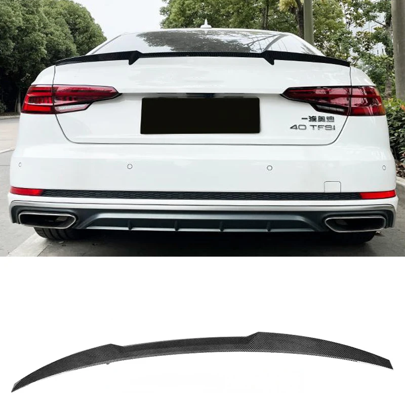 For Audi A4L Car Rear Lip Spoiler Trim White Tail Trunk Wing 2017 2018 2019 2020 2021 ABS Plastic Refit