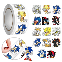 500pcs Sonic The Hedgehog Sticker Cartoon DIY Sealing Label Decorative Scrapbook Creative Kids Party Candy Gift Stickers Toys