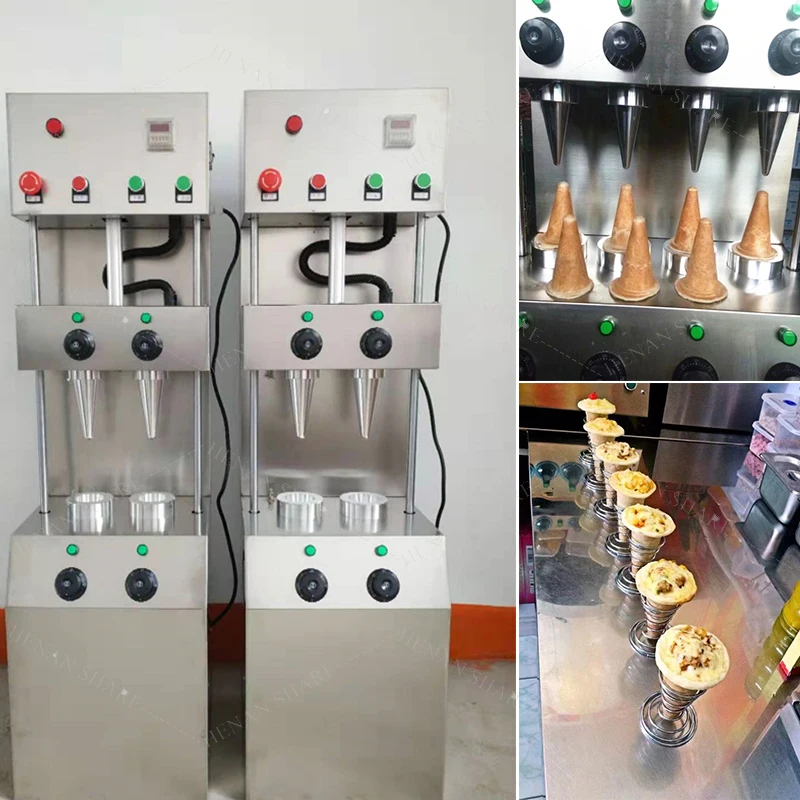 Commercial 4 Mould Rotary Pizza Cone Maker Snack Machine Pizza Cone Vend Equipment Machine Set