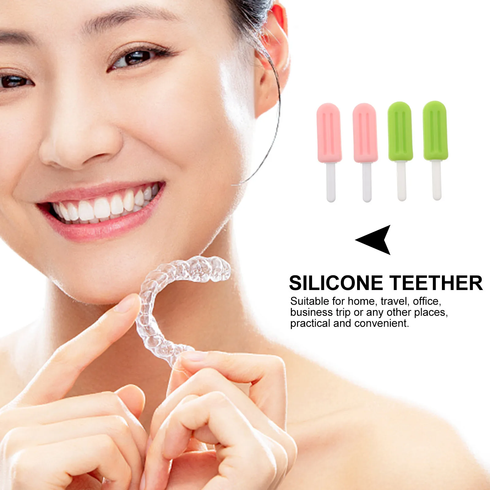 

4Pcs Silicone Orthodontics Ice Aligner Tray Teeth Fixing Stick Chewing Device Practical for Braces Correction