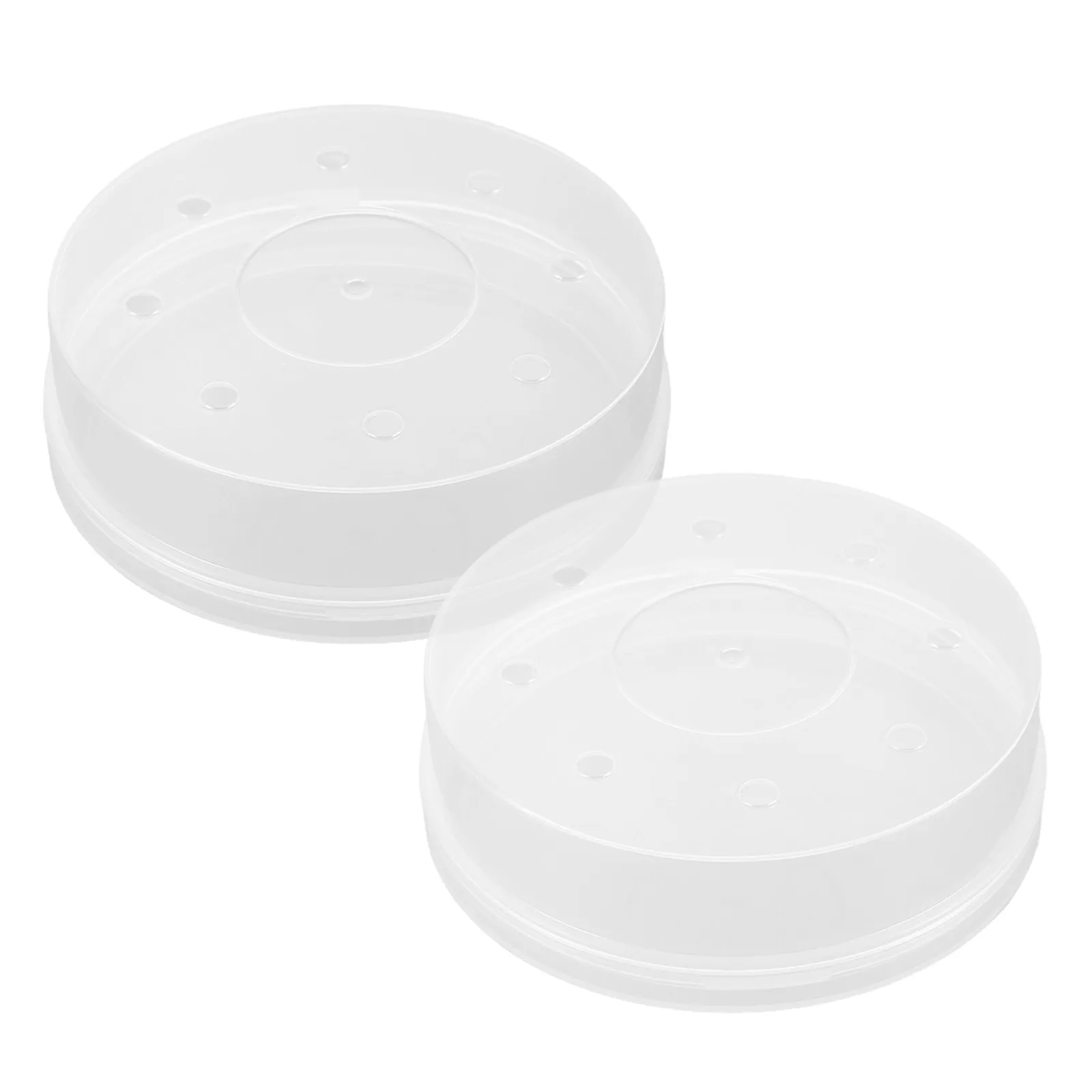 2pcs Transparent Makeup Puff Storage Box Portable Travel-Friendly Round Organizer For Sponge Holder Case Beauty Accessories