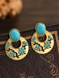 Bohemian turquoise Pendant Earrings Vintage Style New Women's Accessories Jewelry