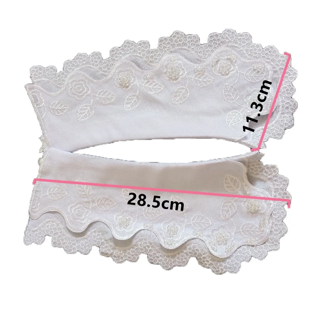 Wholesale sales 10 piece thick cotton linen black and white buckleable collar DIY embroidery decorative clothing accessories