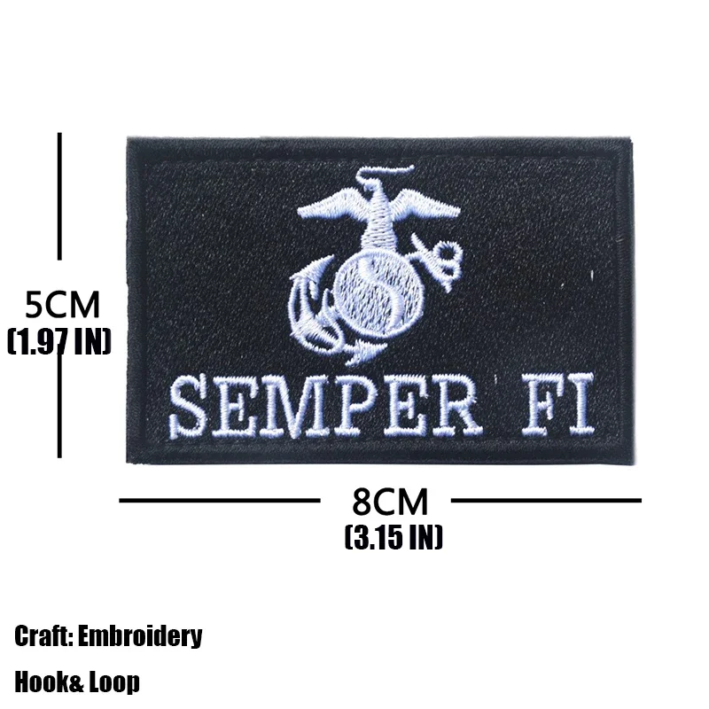 USMC United States Marine Corps Embroidered Patches Seal Team Trident Embroidery Patches Stickers On Clothing With Hook And Loop