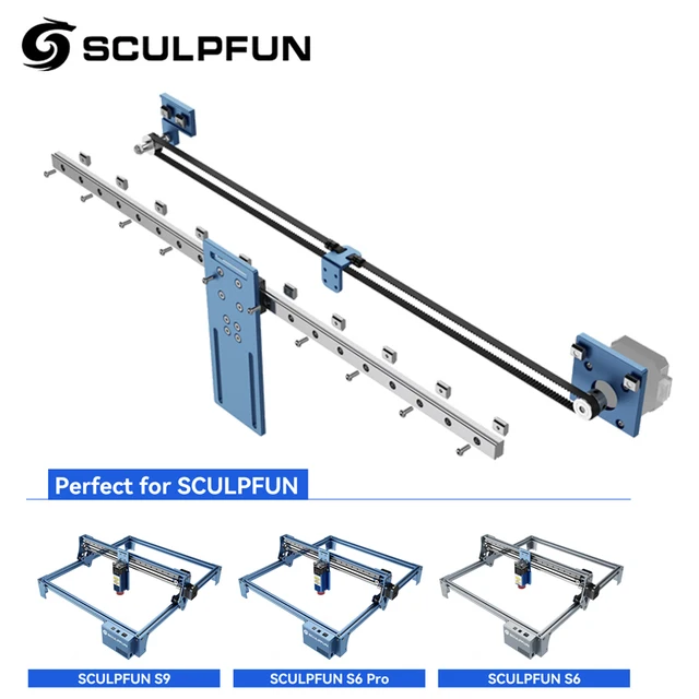 SCULPFUN S6/S6PRO/S9 Zestaw do modernizacji prowadnicy liniowej osi X Wysoka precyzja klasy przemysłowej Bezpośrednia instalacja bez wiercenia