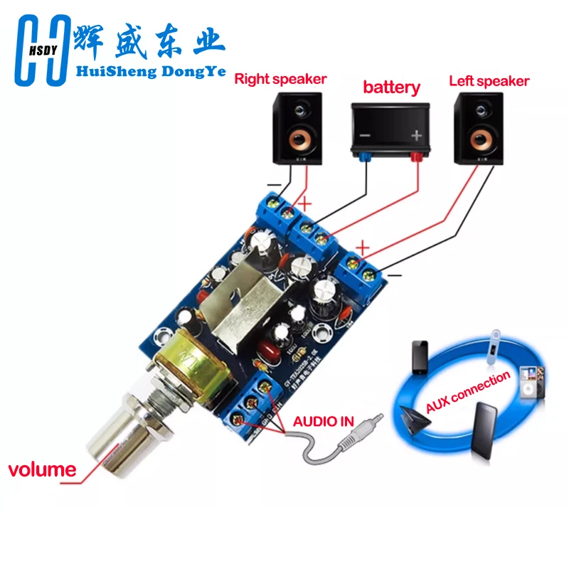 TEA2025B Mini Audio Amplifier Board Dual Stereo 2.0 Channel Amplifier Board For PC Speaker 3W+3W 5V 9V 12V CAR