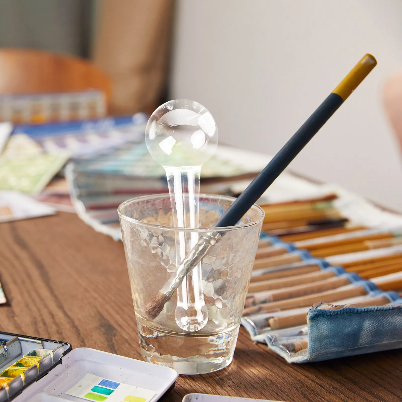 

Ручной стеклянный мельничный ступок для измельчения пигментов, портативный, легкий, для художников и любителей, также подходит для измельчения льда