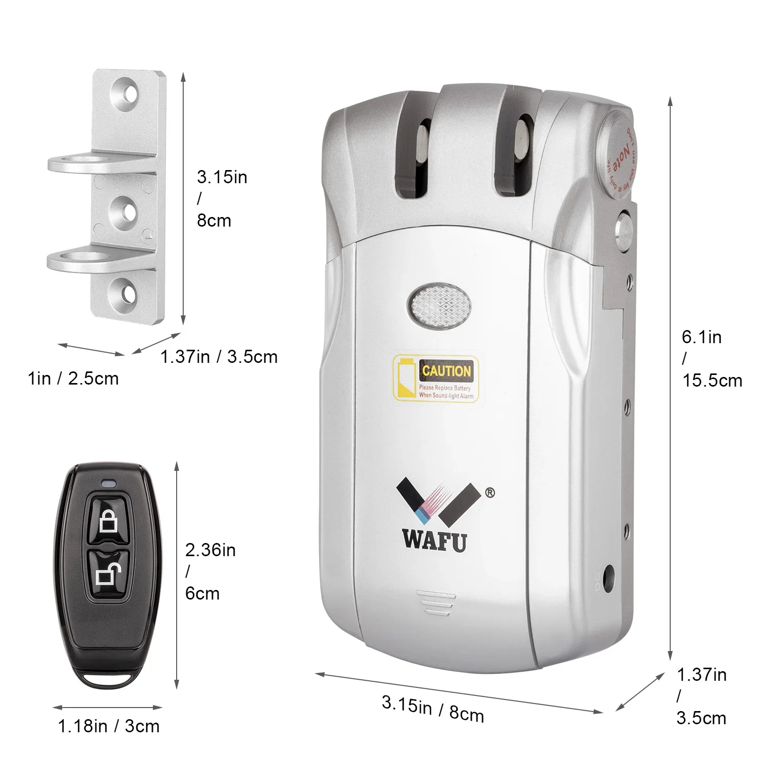 Wafu 019 Tuya Wireless Wifi Smart Lock Remote Control BT Electronic Keyless Door Invisible 433MHz Phone Control Fingerprint Lock