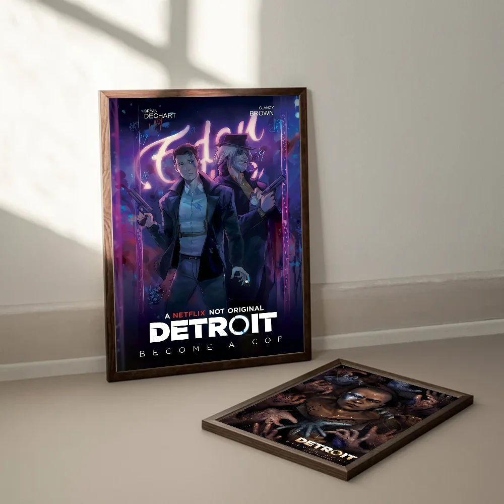 Detroit Become Human Anime Posters Sticky Whitepaper Sticker DIY Room Bar Cafe Kawaii Room Decor