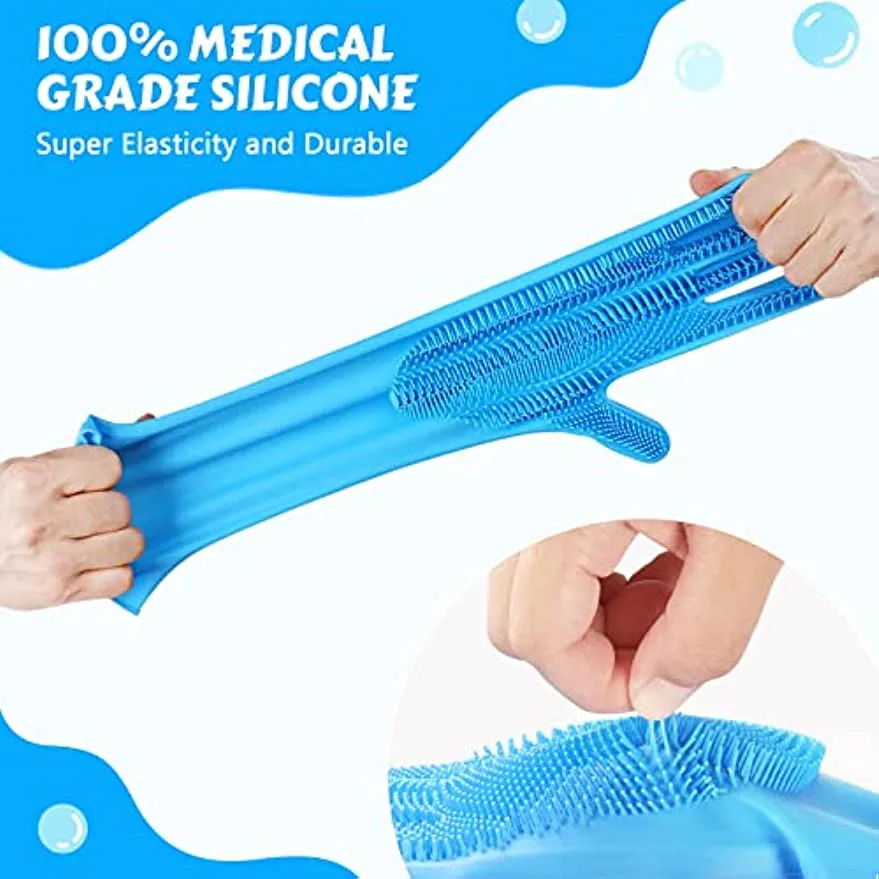 Pet Grooming Bathing Gloves Dog Cat Bathing Shampoo Scrubber Magic Massaging Cleaning Cleanner Sponge Silicon Hair Removal Glove