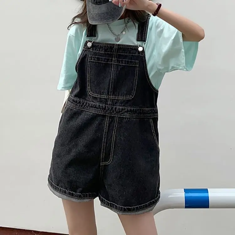 

Women's Denim Rompers Playsuits Glossy Dance Shaped Teens Exercise Basic Workout Fallwinter Monochromatic Flip Fun Adjustable