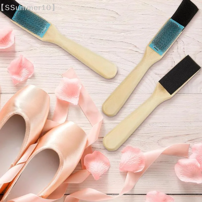 【SSummer10】Wooden Suede Sole Wire Shoe Brush with Protector Cover-Stainless Steel Head Dance Shoes Cleaning Tool Durable 【SS】