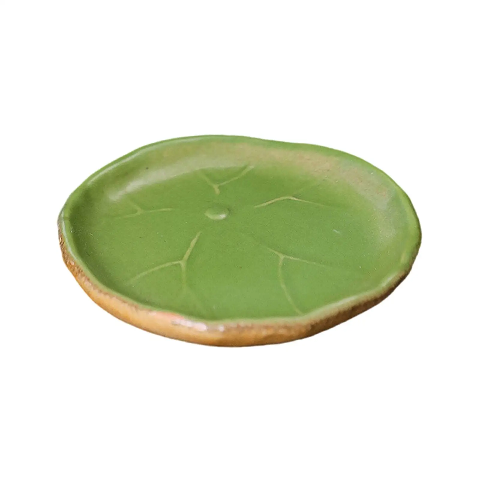 Decorative Lotus Leaf Ceramic Tray Tea Figurine Plate Tabletop Center Piece Tray for Home Cafe Wedding Decoration
