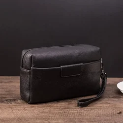 SENOFAN-Bolso de mano de piel de vaca auténtica para hombre, cartera de mano coreana, bolso de sujeción, marca de lujo