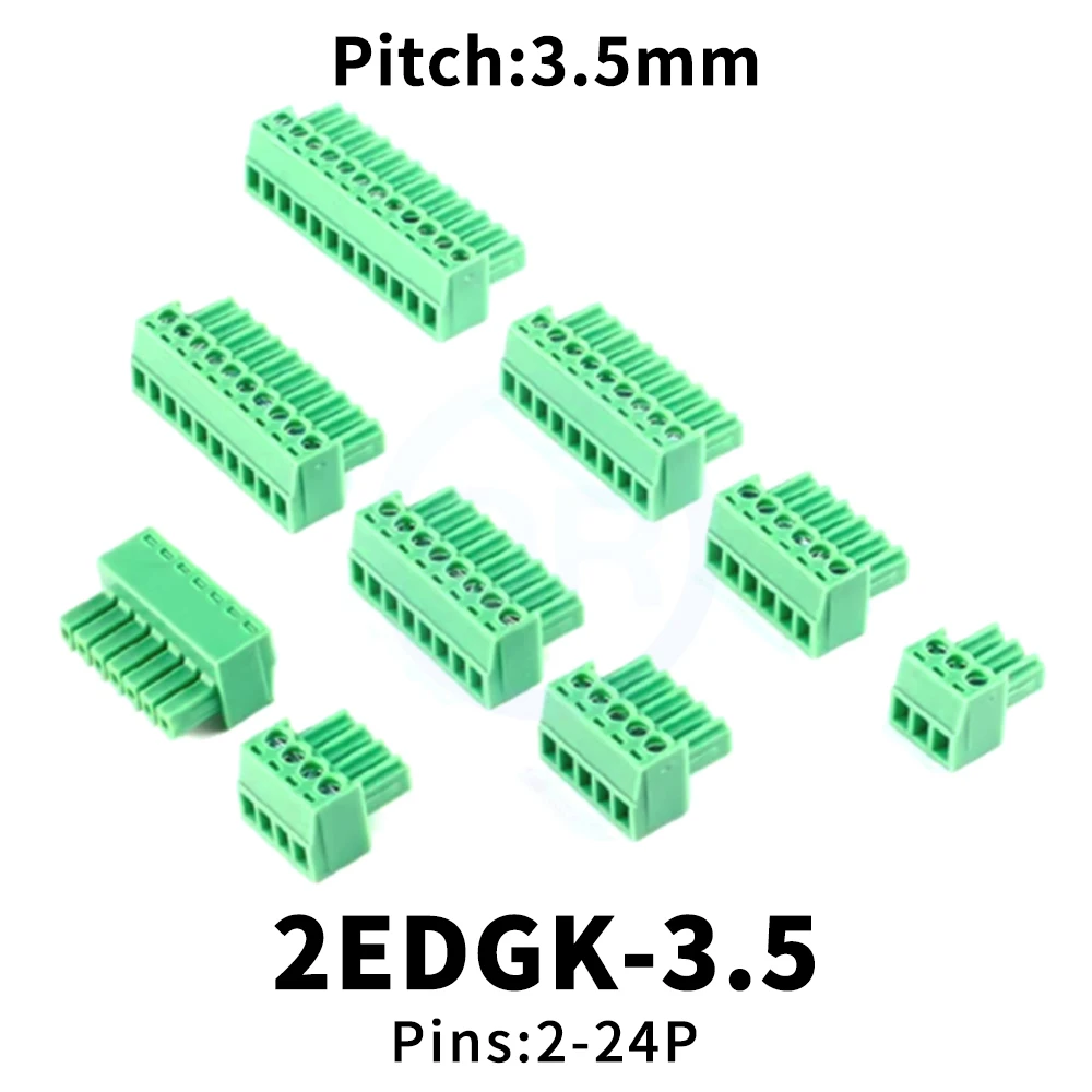 

(10 шт.) KF2EDGK - 3.5 мм - 2P 3P 4P ~ 24P Разъемный клеммный блок (штекер) с шагом 3.5 мм, 2EDGK 15EDGK 3.5