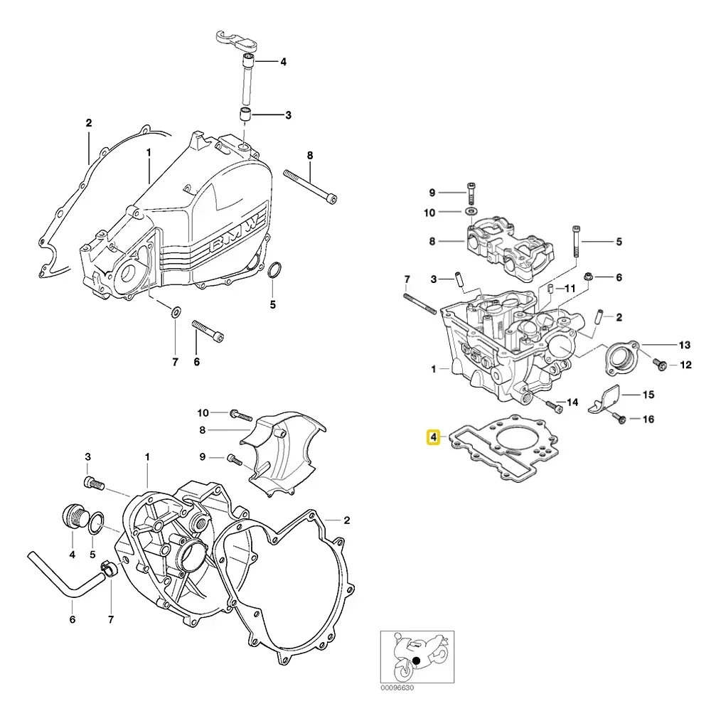 Motorcycle Engine Crankcase Cover Cylinder Head Base Gasket For BMW F650GS 99-07 F650CS 00-05 G650GS 08-10 G650X 06-07